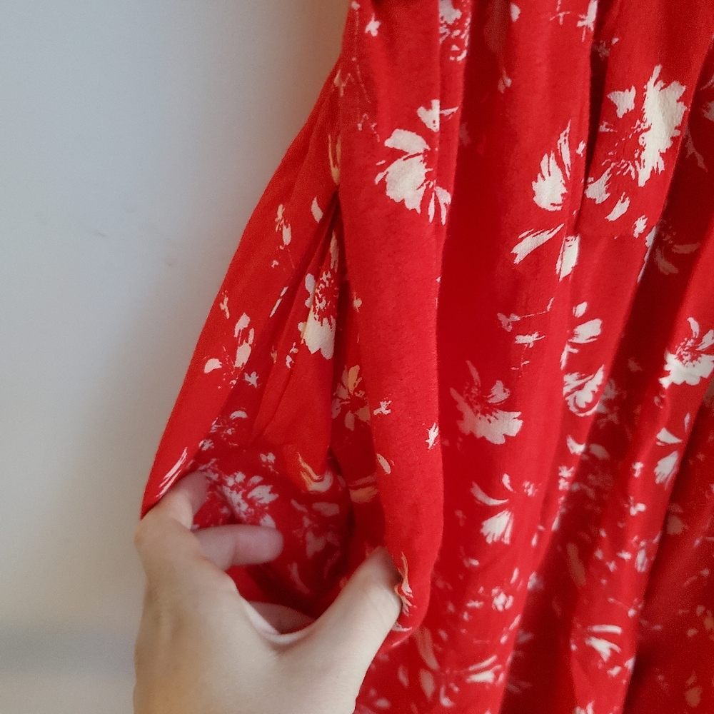 Free People Color My World Floral Wide Leg Jumsuit Smocked Boho Cottagecore Sz S - Picture 5 of 9